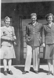 Barbara Vatter with Clare and Dolloff on steps of Last Resort